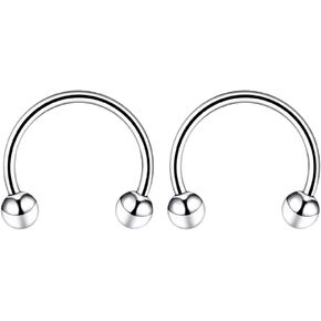 OYAFACE 2PC Horseshoe Circular Barbell | الفولاذ المقاوم للصدأ | 16g | CBR الأنف Nipple Tragus Lip Ear | مجوهرات ثقب الجسم