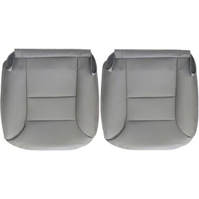 GXARTS Driver and Passenger Side Bottom Replacement Leather Seat Cover Pewter Gray #132 Compatible with Chevy Silverado Tahoe Suburban GMC Sierra Yukon 1995 1996 1997 1998 1999