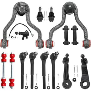 15pc طقم التعليق الأمامي مع البولي يوريثان للفترة 1995-1999 Chevy GMC K1500/K2500 ، Tahoe ، Yukon ، Cadillac Escalade 4WD-Stamped Steel Lower Control Arms