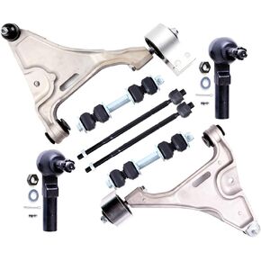 8-PC SET Suspension Kit fit 2006-2011 for Buick Lucerne for Cadillac DTS Front Lower Control Arm and Ball Joint Outer Inner Tie Rod End Sway Bar Link