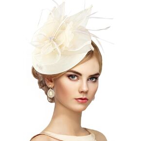 زهرة ديربيوس قبعة - 1920 50s كنتاكي هاي شاي حزب القبعات مع مقطع الشعر 2025 fascinator للنساء