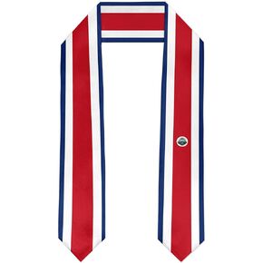 Costa Rica Flag Graduation Stole Satin Stole Scarf for Study Aboard International Students 72" Length