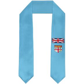 Fiji Flag Graduation Stole Satin Stole Scarf for Study Aboard International Students 72" Length
