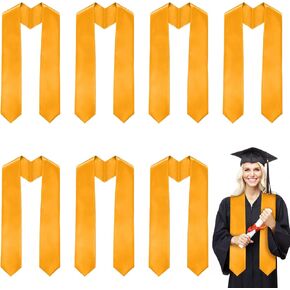 8 Pieces Graduation Stole, Unisex Gold Graduation Sash Blanks Sublimation Graduate Honor Stole for Class of 2025 Students, 70 Inches (Gold)