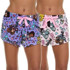 Bratz Womens Pajama Shorts - 2 Pack Plush Fleece Sleep Shorts for Women with Elastic Waistband (Sizes: S-XL)