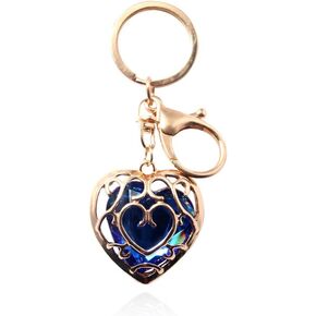 Skyward Sword Heart keychain Hollow Crystal Tapphire Ruby Keychain Cosplay Jewelry