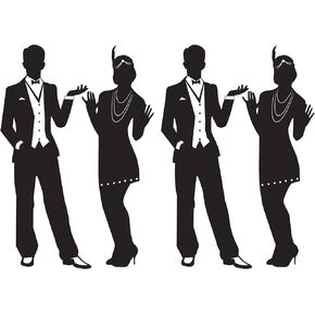 قاطعات Beistle 6 قطع العشرين ، وزينة حفلات Gatsby Gater Gatsby ، وديكور موضوع العشرين ، و Swing Dancer Speakeasy Party Supplies ، 37 "