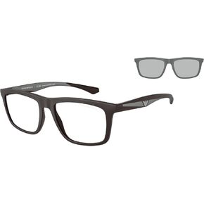 Emporio Armani Men's Ea4235 with Sun Clip-ons Square Prescription Eyewear Frames