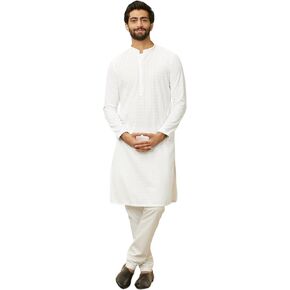 Manyavar الرجال المخلوطة قطن كورتا بيجاما مجموعة
