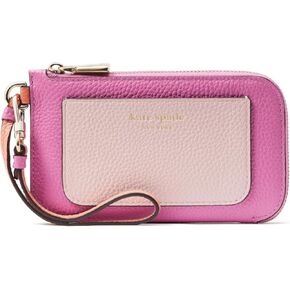 kate spade new york AVA Colorblocked Pebbled Leather Coin Card case Wristlet, Ruby Citrus Multi