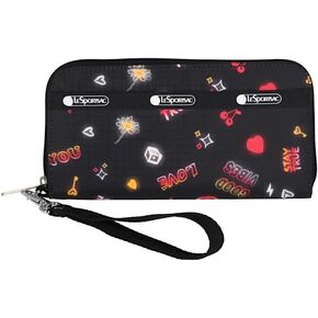Lesportsac البقاء معصم المحفظة التقنية الحقيقية ، zip حول حزام المحفظة/القابل للفصل ، يحمل الهاتف الخلوي ، النمط 3462/اللون E481 ، تمكين كلمات فن البوب: