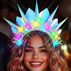 تضيء عيد ميلاد سعيد رئيس الوهج LED CROWN للنساء