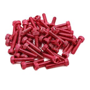 uxcell 50pcs Red M6 x 1.0 Aluminum Alloy Motorcycle Car Hexagon Socket Fastener Bolts Screws Universal Replacement