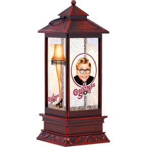 Spoontiques A Christmas Story Glitter Lantern - Leg Lamp Holiday Traditional Light Up Decoration - Indoor Seasonal Festive Decor for Centerpiece, Mantle, Tabletops at Christmas (4" x 4" x 10.5")