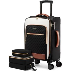 LoveVook Carry On Luggage 22x14x9 Airline Airline Airted ، بحقائب تحمل 20 بوصة للنساء وحقائب Softside مع عجلات وأمتعة بفحص مع قفل TSA وسفر خفيف الوزن