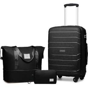 LARVENDER 3-Piece Carry On Luggage for Women,Hard Shell Suitcase 20Inch Carry On Luggage 22x14x9 Airline Approved, Spinner Wheel and TSA Lock（Lavender 20Inch/BP/TB）