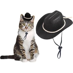 قبعة رعاة البقر للكلاب، قبعة رعاة البقر للقطط، زي رعاة البقر للحيوانات الأليفة، قبعة رعاة البقر الصغيرة للكلاب والقطط وعطلات الهالوين لتزيين حفلات الحيوانات الأليفة (بني، صغير) in Kuwait