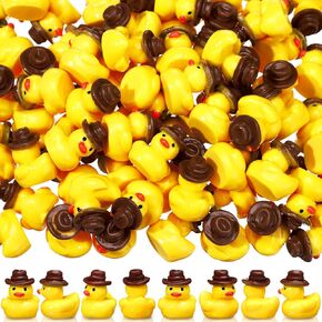 50 PCS ميني راتنج رعاة البقر البط المصغرة الراتنج الغربي التمييز مع قبعة رعاة البقر لحديقة DIY DOLLAHED DOLD GARDEN