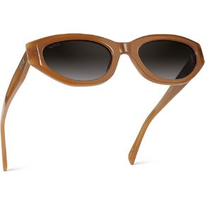 WearMe Pro - Women's Polarized Sunglasses, Narrow Fashion Cat-Eye Acetate Frame, Oval Lenses, Hand-Polished