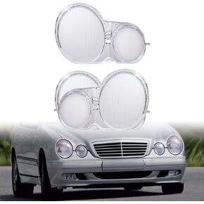 2PCS COVERS HEAD COVERS متوافق مع 1996-2002 Mercedes W210 E280 E300 E320 E420 E430 E500