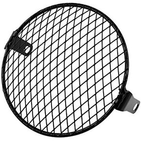 Keenso 6.3" Motorcycle Grill Headlight Protector Guard Cover, Retro Cafe Racer Metal Wire Protector Guard Cover Mesh Side Mount Universal