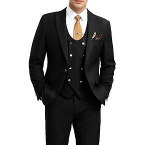 Men's Suits 3 Piece Slim Fit Tuxedo Suit One Button Double Breasted Men Wedding Prom Homecoming Suits Blazer Vest Pants in Saudi Arabia