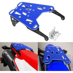دراجة Dirt 3D CNC Multi خلف الأمتعة الخلفية العلوية حاملة الناقل الحامل لوحة توافق مع CRF300L CRF 300L RALLY 2021 2022 2023 2024 2025 (الأزرق)