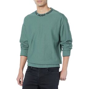 HUGO Men's Repeat Logo Neck Cotton Sweater in Kuwait