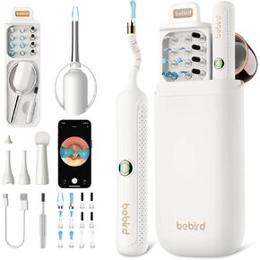 Bebird Earsight Plus R37R Ear Cleaning Camera Wax Removal Tool kit, Flexible Earwax Cleaner Scope Otoscope Cam Light, Visual Earpick Tweezers Wireless Ear-Wax Remover for Adults & Kids - White