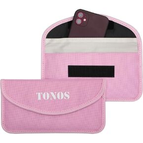 TONOS Faraday Bags for Phones - 2PC Pink Key Fob Protector Case, RFID Blocking Pouch, Security Material Bag, WiFi/GSM/LTE/NFC Signal Shielding