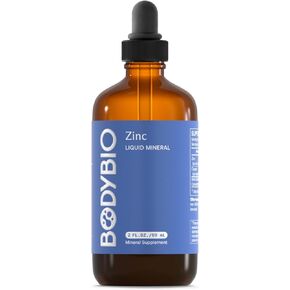 Bodybio Ionic Liquid Zinc Drops 2 Oz | الصحة المناعية وإصلاح الخلايا | مضادات الأكسدة | الامتصاص النهائي | لا إضافات | ملحق زنك سائل مركّز للبالغين والأطفال