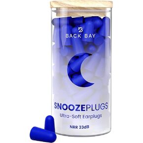 SnoozePlugs Ultra Soft Foam Ear Plugs for Sleeping, 120 Comfortable Foam Ear Plugs for Side Sleepers - 33db NRR, Nightime Earplugs for Snore Blocking, Noise Cancelling Earplugs Sleep Noise Reduction