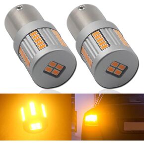 S25 BAU15S PY21W 7507 LED Bulbs Amber 150° Degrees Angle Built in Resistor Anti Hyper Flashing Turn Signal Light 34LED-SMD3020 Chip Extremely Bright Blinker, 2 Pack