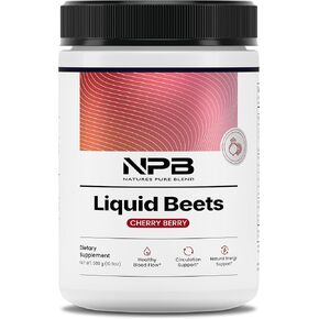 Nature's Pure Blend - Liquid Beets (8,000 MG Organic Beets), Support Blood Pressure, Blood Circulation, Heart Health - Energy - Nitric Oxide Supplement, L-Arginine - Cherry Berry Flavor (30 Servings)