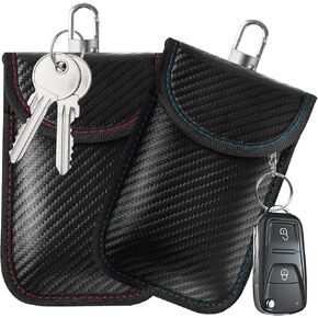 Faraday Pouch for Car Keys, Car RFID Signal Blocking Faraday Bag Holder, Key Fob Protector Cage Pouch, Block Signal Anti-Theft Case