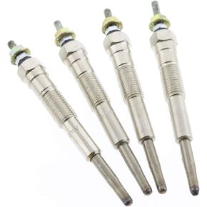 FridayParts 4 Pcs Glow Plugs 19850-67030 Compatible for Toyota 1KZ-TE HILUX HIACE LC PRADO 3.0 LTR 96-12 Replacement