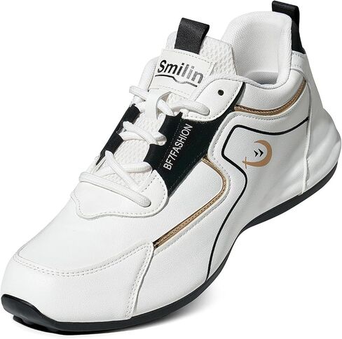 Men's Fashion Casual Sneakers Breathable Lace-up White Walking Shoes Daily Comfortable Non Slip Low Top Tennis Shoes in Saudi Arabia