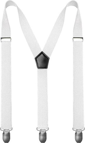 RBOCOTT Mens Solid Color Suspender with 3 Cilps Adjustable Braces in Kuwait