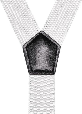 RBOCOTT Mens Solid Color Suspender with 3 Cilps Adjustable Braces in Kuwait