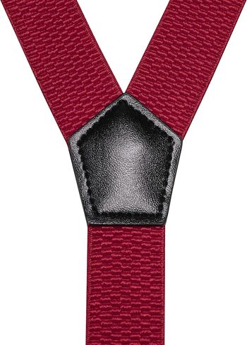RBOCOTT Mens Solid Color Suspender with 3 Cilps Adjustable Braces in Kuwait