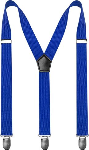 RBOCOTT Mens Solid Color Suspender with 3 Cilps Adjustable Braces in Kuwait