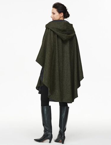 Women Wool Blend Cloak with Hood Medieval Cape Poncho Shawls for Fall Winter in Kuwait