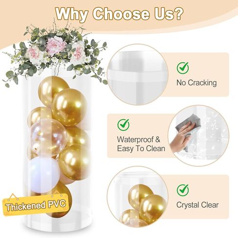 White Cylinder Pedestal Stands for Party- 3 Pieces , Large White Cake Pedestal Stand, Pedestal Display Plinth Pillars for Wedding Ceremony Birthday Party Art Decor--35.4''(L),29.5''(M),23.6''(S) in Kuwait