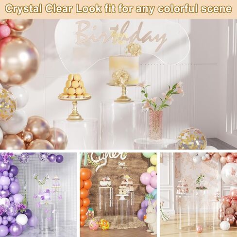 White Cylinder Pedestal Stands for Party- 3 Pieces , Large White Cake Pedestal Stand, Pedestal Display Plinth Pillars for Wedding Ceremony Birthday Party Art Decor--35.4''(L),29.5''(M),23.6''(S) in Kuwait