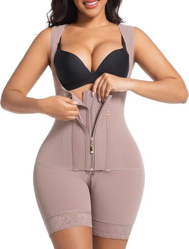 Fajas Colombianas Moldeadoras Shapewear Tummy Control Faja Body Shaper Postpartum Butt Lifter with Zipper Crotch in Saudi Arabia