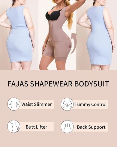 Fajas Colombianas Moldeadoras Shapewear Tummy Control Faja Body Shaper Postpartum Butt Lifter with Zipper Crotch in Saudi Arabia