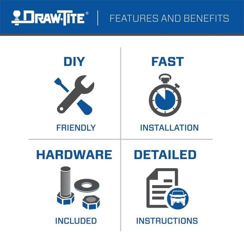 Draw-Tite 36643 Class 2 Trailer Hitch, 1-1/4-Inch Receiver, Black, Compatable with 2019-2022 Toyota Avalon, 2018-2022 Toyota Camry in Kuwait