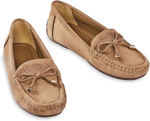Collections Etc Stylish Microsuede Tassel Tie Cut-Out Pattern Moccasins in Saudi Arabia