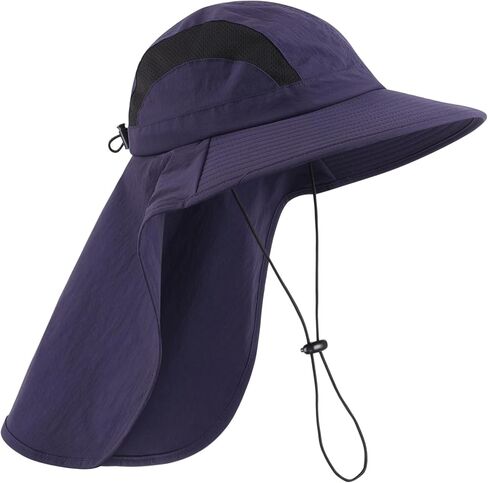 Connectyle UPF 50+ Wide Brim Sun Hat for Men Women Outdoor UV Protection Fishing Hat with Neck Flap Cover Safari Bucket Hats in Saudi Arabia