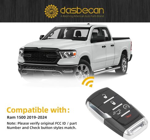 Dasbecan Key Fob Replacement Compatible with Dodge Ram 1500 2019-2024 in Saudi Arabia